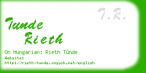 tunde rieth business card